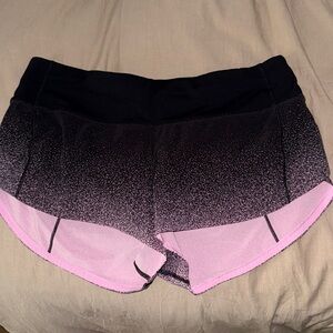 lululemon athletica Black and Pink Speed Up  Shorts size 6